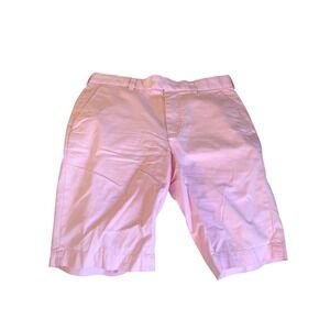 Brooks Brothers Mens Pink Bermuda Shorts Cotton Blend Golf W33 Flat Front 11"in